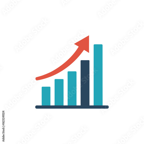 Vector art of business growth chart with upward arrow isolated on white background Free Download Vector art of business growth chart with upward arrow isolated on white background - GFXLoad