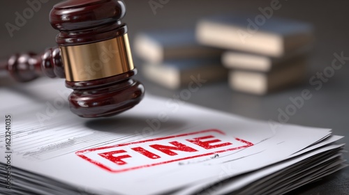 Legal Fine Documents and Gavel