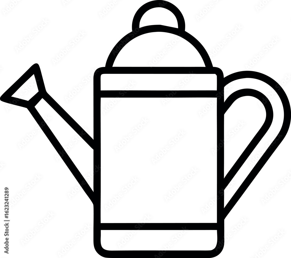 Fototapeta premium watering can line art icon vector illustration 