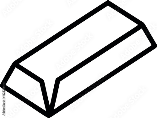 Gold bar line art icon