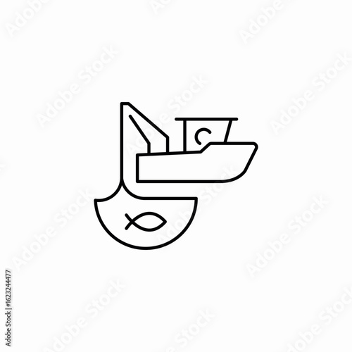 tool fishing boat icon sign vector