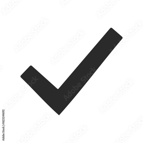 Black check mark icon isolated on white background