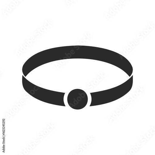 Minimalist black choker necklace design silhouette on white background