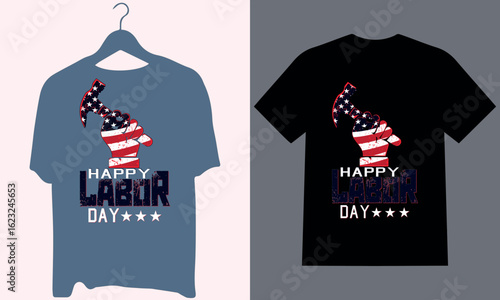 Day of Labor,labor day ,Happy labor day 2025,Modern & Retro Vintage Typography T-Shirt Design,USA flag with star unique design 