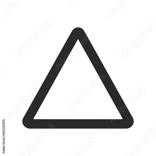 Black triangle warning sign on white background