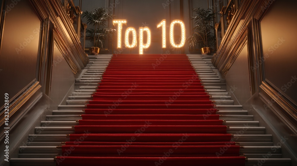 Fototapeta premium Top 10 Red Carpet Grand Staircase