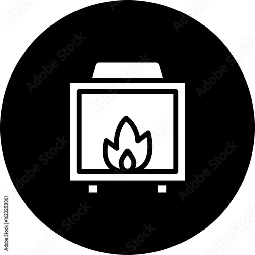 Gas Furnace Vector Icon Design