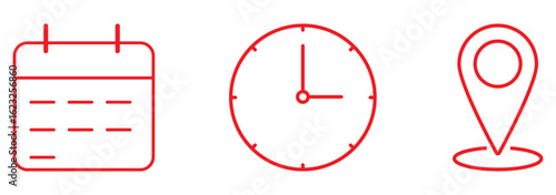 Address. time, and date icon vector. location, calendar and clock icon. vector illustration. EPS 10