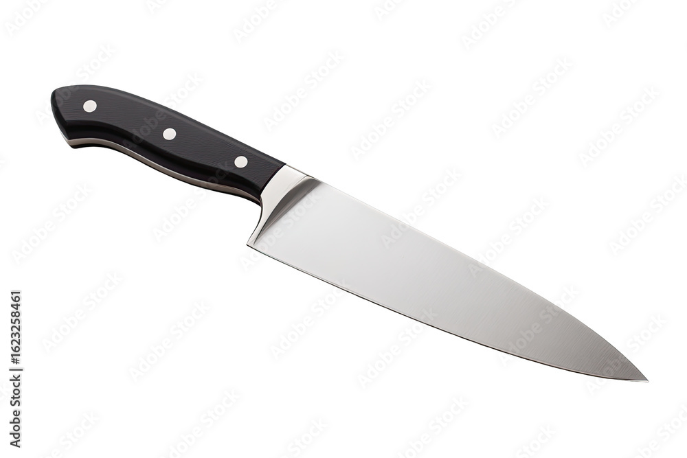 Chef's knife, black handle, stainless steel blade Chef's knife, black handle, stainless steel blade