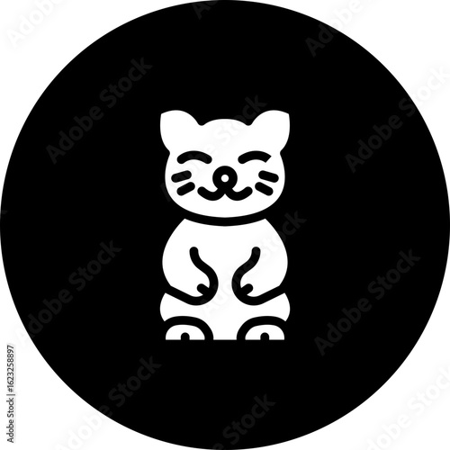 Lucky Cat Vector Icon Design
