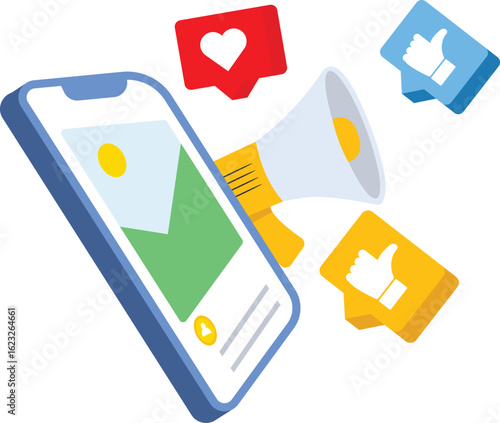 Digital marketing concepts, social media marketing, online advertising campaigns and promotions in mobile apps, social media advertising content, business marketing strategies, and business analysis.

