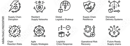 Supply Chain Disruption banner web icon vector illustration