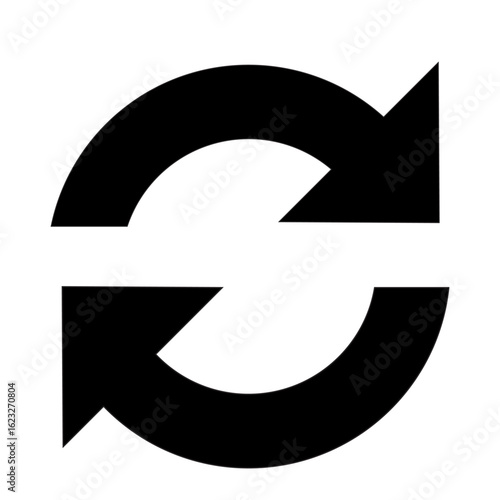 Transfer, swap, exchange, spin, flip concept. Circular arrow editable stroke outline icon isolated on white background flat vector illustration.