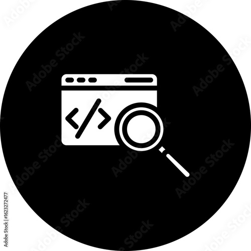 Code Search Vector Icon Design