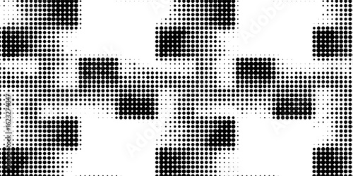 Spotted black and white grunge vector line background. Abstract halftone illustration background. Grunge grid polka dot background pattern