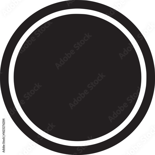 Black Circle with White Border