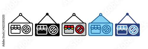 Closed Sign  Icon Element For Design