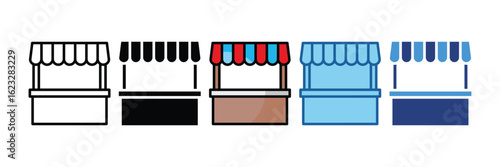 Market Stall  Icon Element For Design