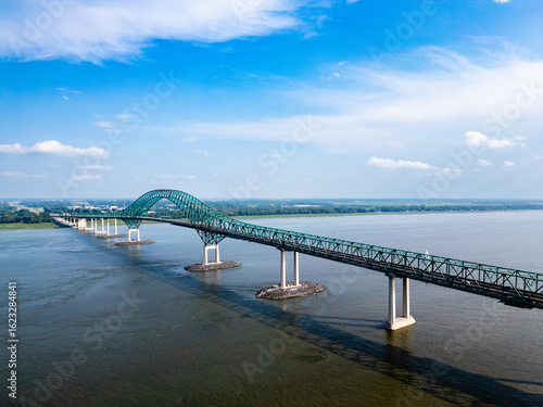 Wallpaper Mural Aerial photo of Pont Laviolette bridge under clear blue sky on sunny day. Torontodigital.ca