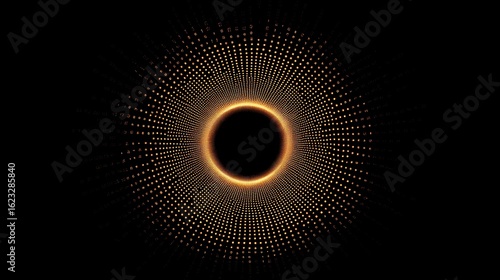 A radial burst of glowing binary digits with a dark-to-light gradient