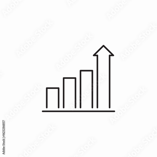 data rise icon sign vector