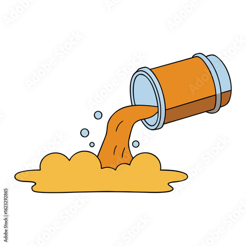 Discharge of liquid chemical waste involves releasing hazardous substances into water or soil, risking pollution and harm to ecosystems and human health if unmanaged properly.