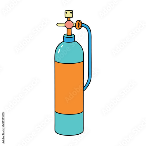 A portable oxygen tank designed for medical or emergency use, featuring a metal cylinder with a pressure gauge and regulator to deliver clean, breathable oxygen safely.
