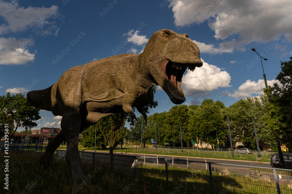 Fototapeta premium to nie zabawka , prawdziwy dinozaur t-rex