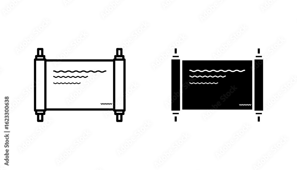Obraz premium Jewish torah icon set collection, rosh hashanah and scroll, torah sign vector set graphics, editable stroke linear icon, eps 10 
