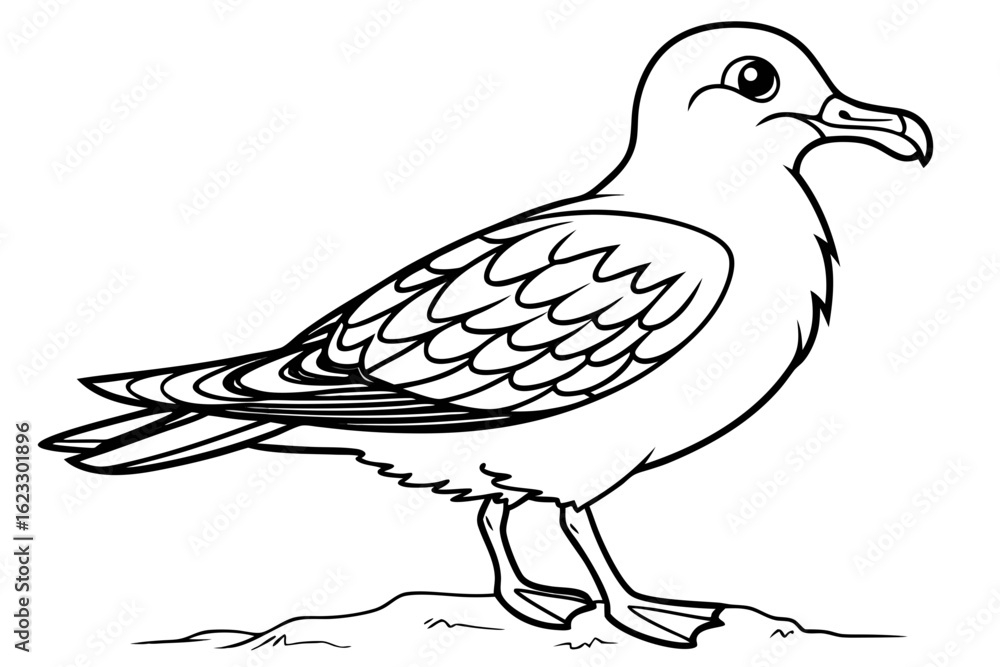 Fototapeta premium coloring page line art the shear water black vector