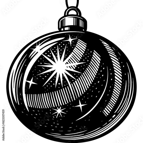christmas ball with christmas tree
