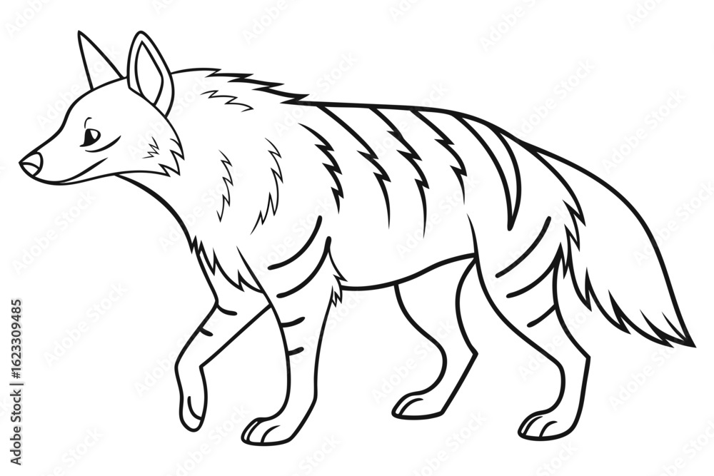 Fototapeta premium coloring page line art the aardwolf black vector