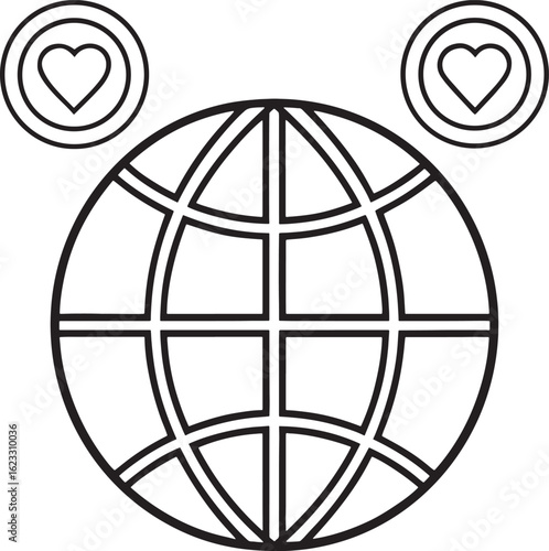 A World of Love with Heart Symbols