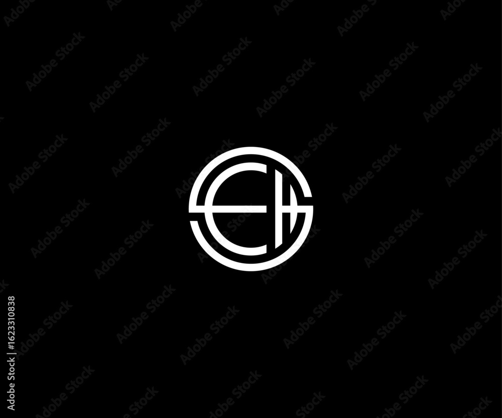 letter eh seh circle modern clean logo letter eh seh circle modern clean logo