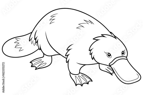 coloring page line art the platypus black vector