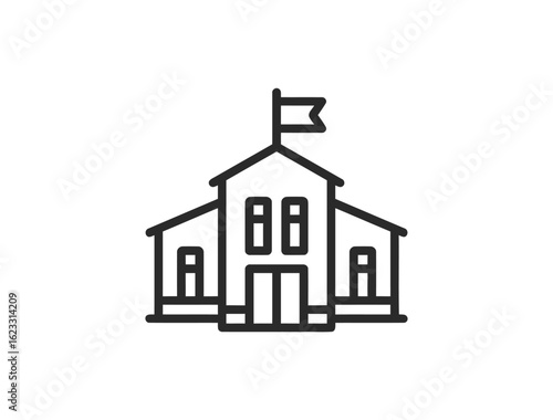 School & Education Linear Icon Set – Back to School, Classroom, Students, and Online Learning Web & App Icons