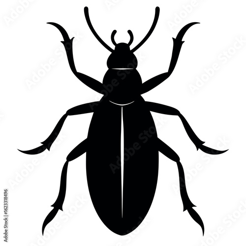 beetle silhouette, Hercules beetle vector illustration