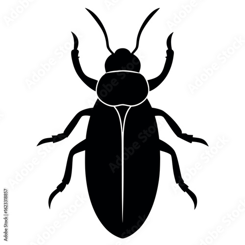 beetle silhouette, Hercules beetle vector illustration