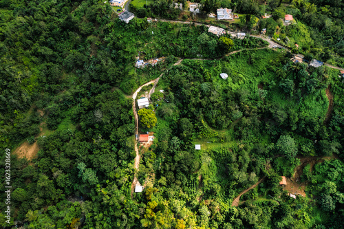 Bird's eye view of a small town