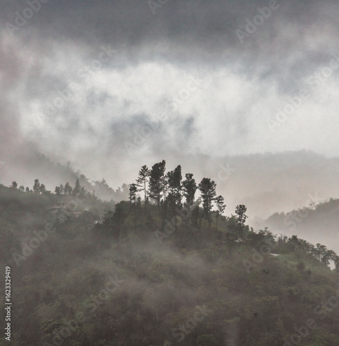 misty morning in the mountains