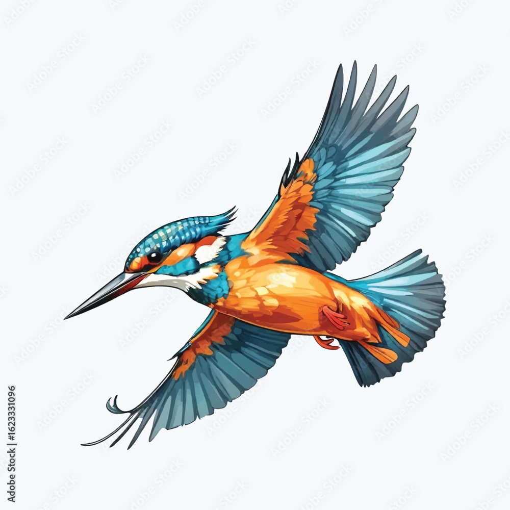 Obraz premium Kingfisher Birds Vector Design