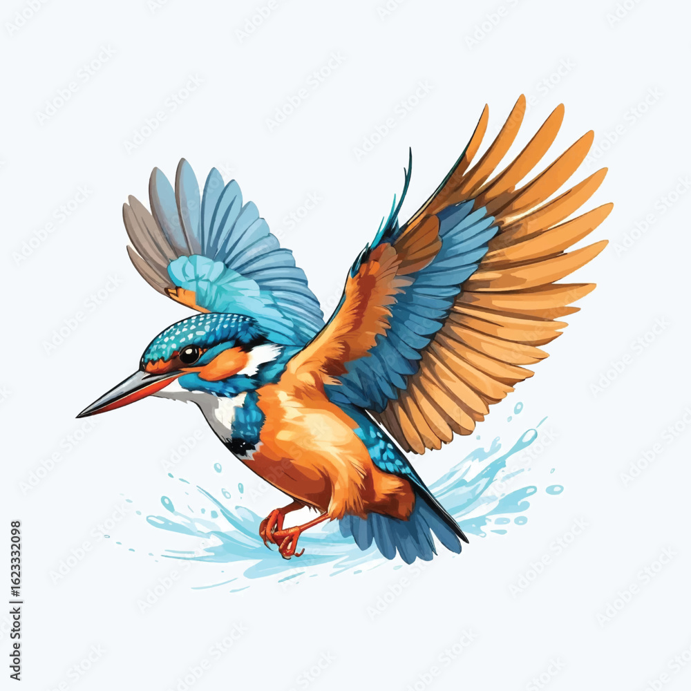 Obraz premium Kingfisher Birds Vector Design