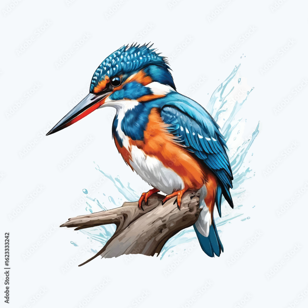 Fototapeta premium Kingfisher Birds Vector Design