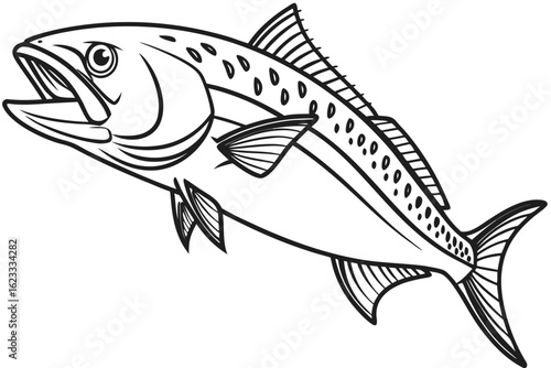 coloring page line art the jackfish black vector