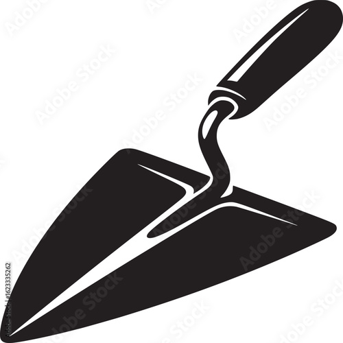 Black and White Trowel Icon