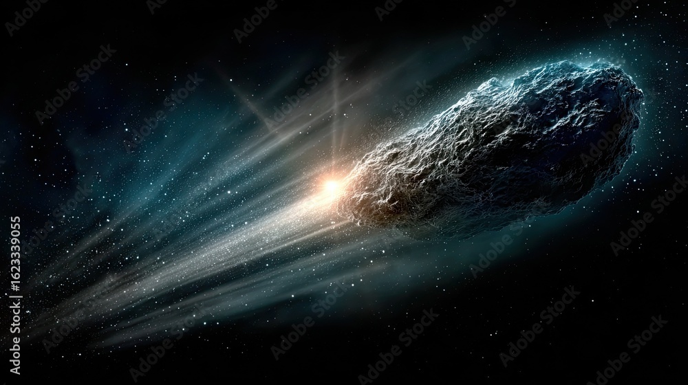Fototapeta premium A comet brings a new law of physics with it.