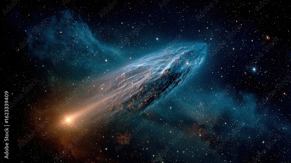 Fototapeta premium A comet brings a new law of physics with it.