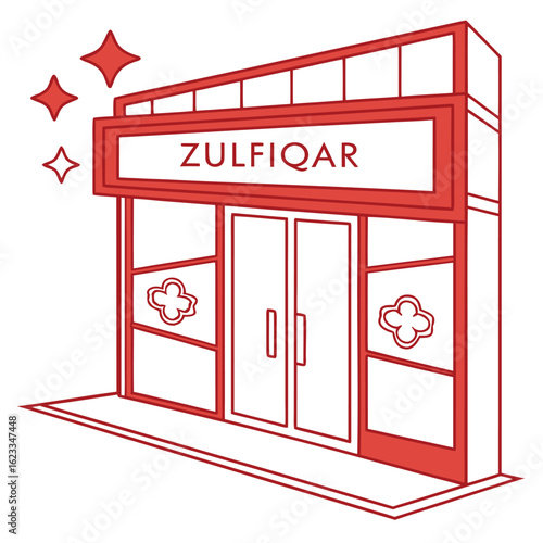 vector illustration of a shop window