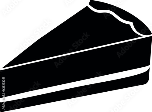 Minimalist Silhouette of Layered Sponge Cake Slice