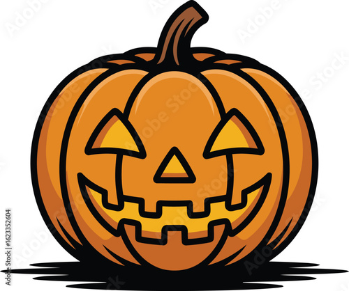 Classic jack o lantern halloween pumpkin illustration